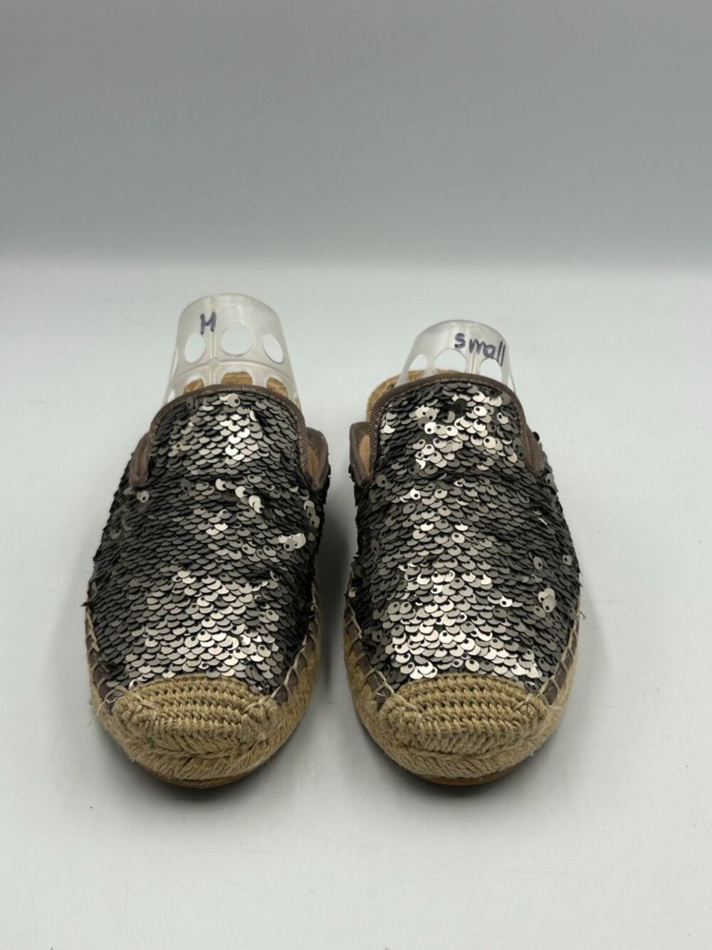 Sam Edelman Women's Pewter Sequin Kerry Espadrille Mules Shoes Size 6 3348 - Picture 7 of 16